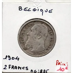 Belgique 2 Francs 1904 en Français, TB, KM 58 pièce de monnaie