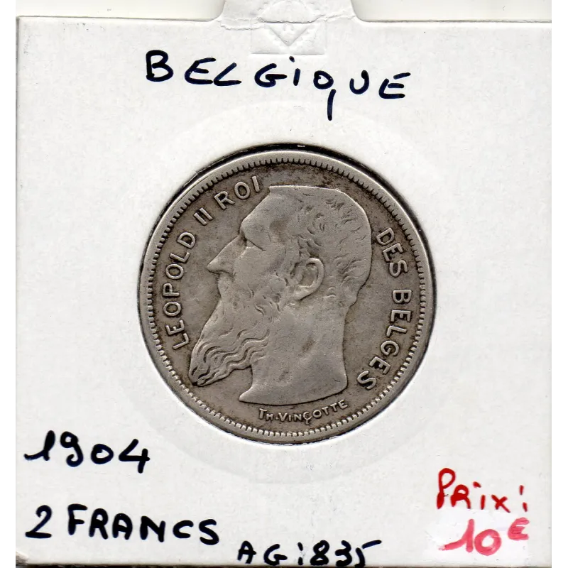 Belgique 2 Francs 1904 en Français, TB, KM 58 pièce de monnaie Belgique 2 Francs 1904 en Français, TB, KM 58 pièce de monnaie