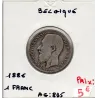Belgique 1 Franc 1886 en Flamand, TB, KM.29 Leopold II