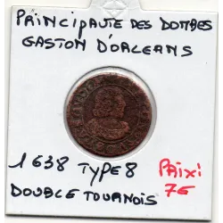 Principauté des Dombes, Gaston d'Orleans (1638) Double Tournois Type 8