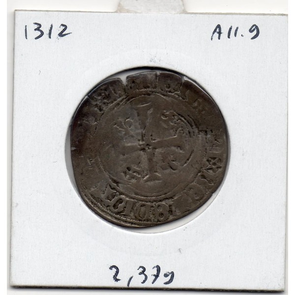 Blanc à la couronne St Lo Charles VIII (1488) TB-