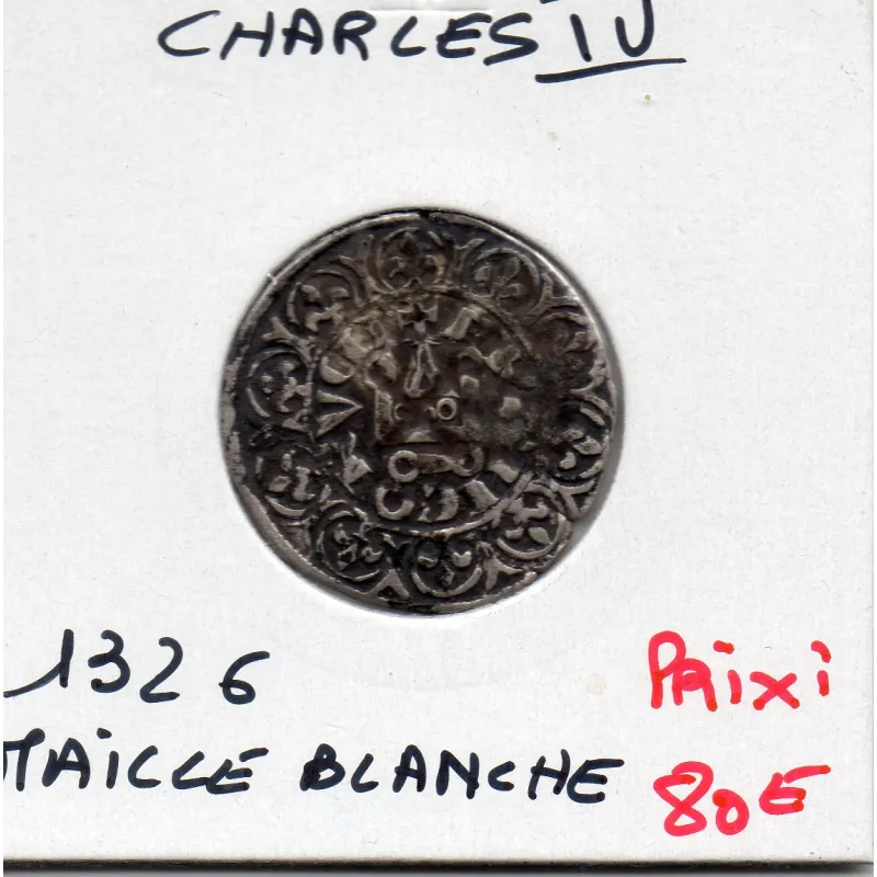 Maille Blanche Charles IV (1326) TTB Maille Blanche Charles IV (1326) TTB