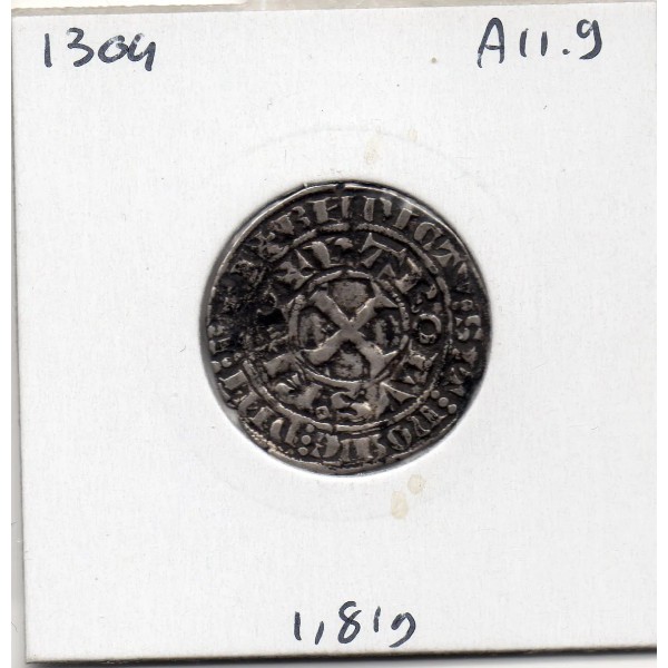 Maille Blanche Charles IV (1326) TTB