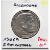 Allemagne 5 reichsmark 1936 A, TTB+ KM.86 Paul von Hindenburg