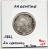 Argentine 20 centavos, 1882, TTB, KM 27 pièce de monnaie