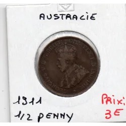 Australie 1/2 penny 1911, TTB, KM 22 pièce de monnaie