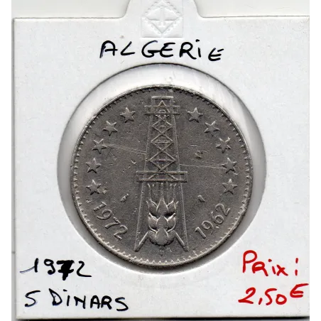 Algérie 5 dinars 1972 chouette TTB KM 105a pièce de monnaie