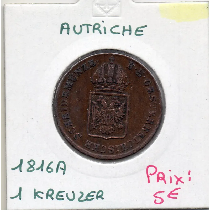 Autriche 1 kreuzer 1816 A Vienne, TTB, KM 2113 pièce de monnaie Autriche 1 kreuzer 1816 A Vienne, TTB, KM 2113 pièce de monnaie