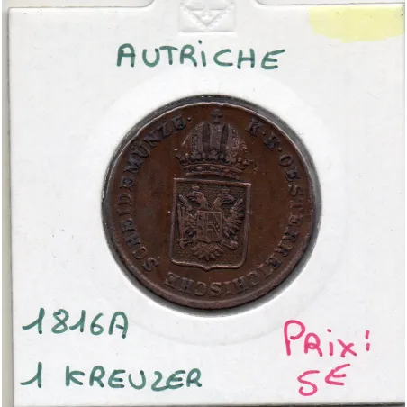 Autriche 1 kreuzer 1816 A Vienne, TTB, KM 2113 pièce de monnaie