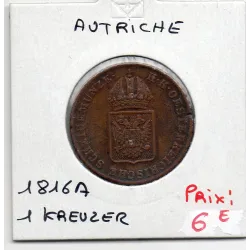 Autriche 1 kreuzer 1816 A Vienne, TTB+, KM 2113 pièce de monnaie