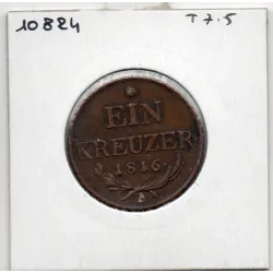 Autriche 1 kreuzer 1816 A Vienne, TTB+, KM 2113 pièce de monnaie