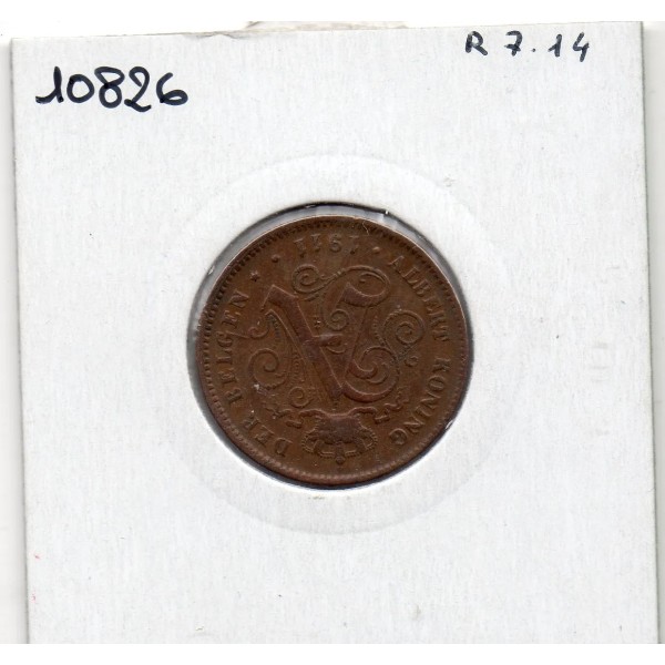Belgique 2 centimes 1911 en Flamand, TB, KM 36 pièce de monnaie