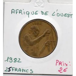Etats Afrique Ouest 25 francs 1982 TTB KM 9 pièce de monnaie