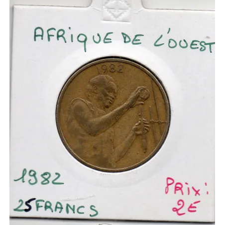 Etats Afrique Ouest 25 francs 1982 TTB KM 9 pièce de monnaie