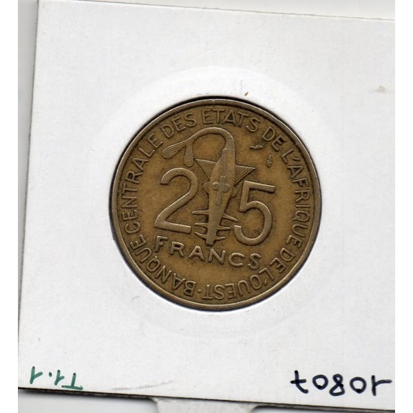 Etats Afrique Ouest 25 francs 1982 TTB KM 9 pièce de monnaie