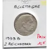 Allemagne 2 reichsmark 1939 B, Sup KM 93 pièce de monnaie