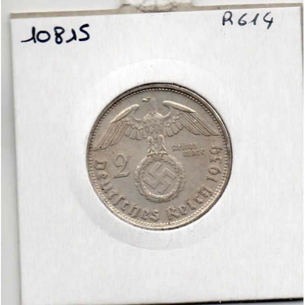 Allemagne 2 reichsmark 1939 B, Sup KM 93 pièce de monnaie