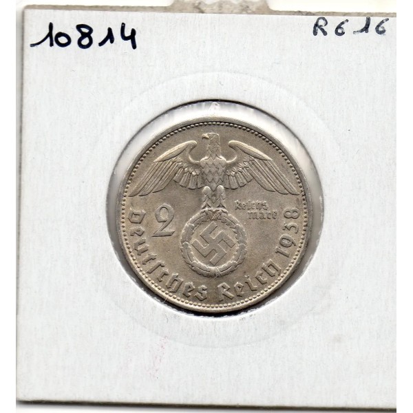 Allemagne 2 reichsmark 1938 B, Sup, KM 93 pièce de monnaie