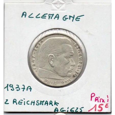 Allemagne 2 reichsmark 1937 A, Sup, KM 93 pièce de monnaie