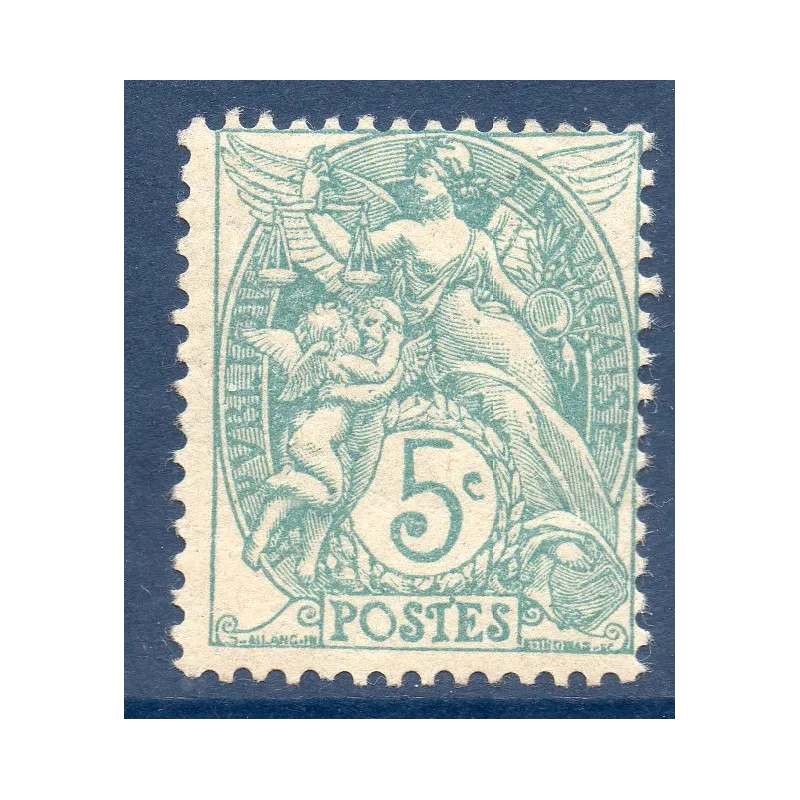 Timbre Yvert No 111c type blanc vert bleu luxe**