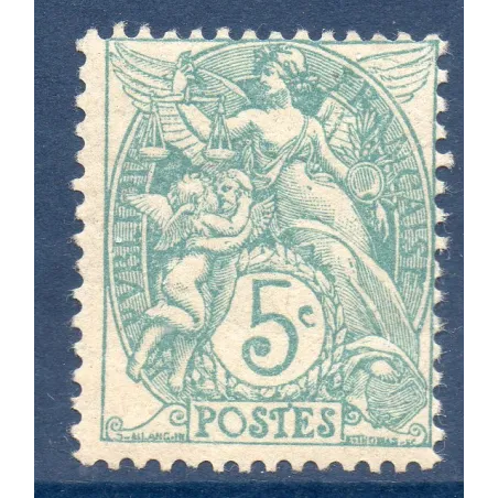 Timbre Yvert No 111c type blanc vert bleu luxe**