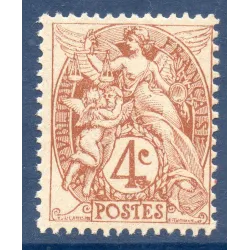 Timbre Yvert No 110e type blanc point dans le cartouche luxe** signé