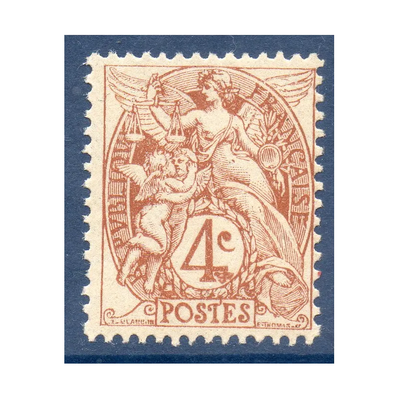 Timbre Yvert No 110e type blanc point dans le cartouche luxe** signé