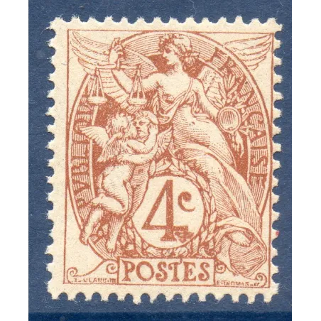 Timbre Yvert No 110e type blanc point dans le cartouche luxe** signé