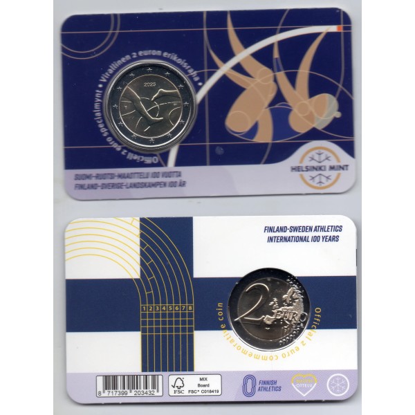2 euro commémorative Finlande 2025 Finnkampen Coincard Perche pièce de monnaie €