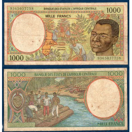 Afrique Centrale P.402La, B Billet de 1000 Francs CFA 1993 Gabon
