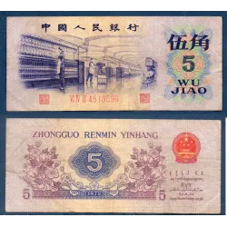 Chine P.880b, TB Billet de banque de 5 Jiao 1972 Lithographié