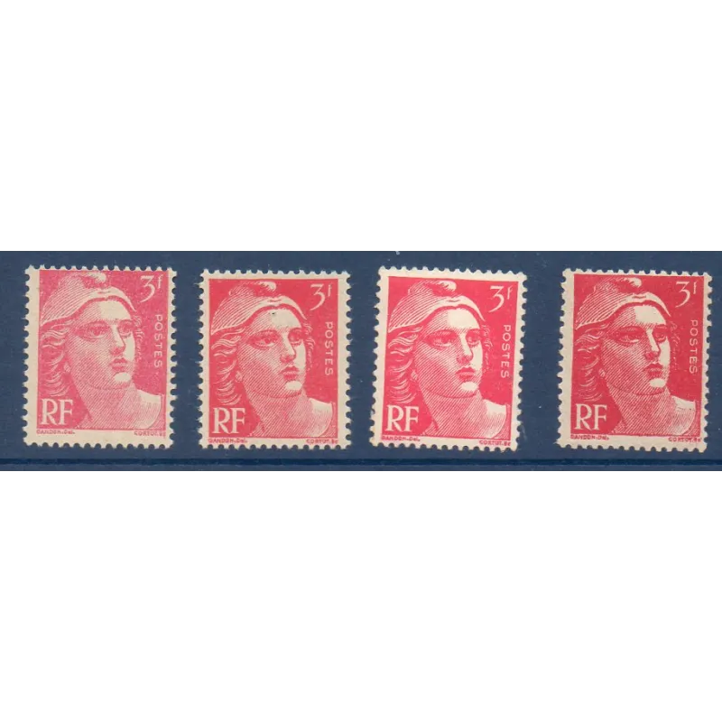 Timbre Yvert No 716 avec 4 couleurs différentes neuf luxe**marianne de Gandon Timbre Yvert No 716 avec 4 couleurs différentes neuf luxe**marianne de Gandon