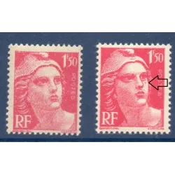 Timbre Yvert No 712 point sous oeil variété de poinçon , neuf ** type marianne de Gandon