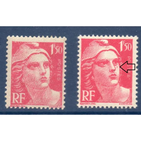 Timbre Yvert No 712 point sous oeil variété de poinçon , neuf ** type marianne de Gandon