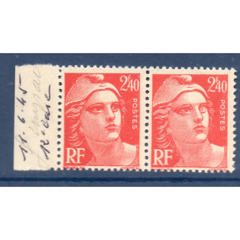 Timbre Yvert No 714 oeil borgne variété de poinçon , neuf ** type marianne de Gandon Timbre Yvert No 714 oeil borgne variété de poinçon , neuf ** type marianne de Gandon