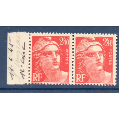 Timbre Yvert No 714 oeil borgne variété de poinçon , neuf ** type marianne de Gandon