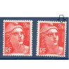 Timbre Yvert No 714b barre f absente variété de poinçon , neuf ** type marianne de Gandon