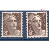 Timbre Yvert No 715 barre du 3 éffacée variété de poinçon , neuf ** type marianne de Gandon