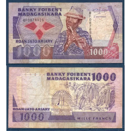 Madagascar Pick N°72b, B Billet de 1000 Francs - 200 ariary 1988-1993 Rakoto Frah