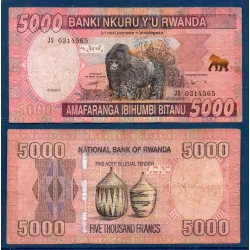 Rwanda P.41, TB, Billet de 5000 Francs 2014 Primate