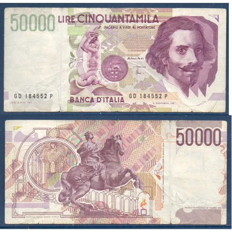 Italie P.116c, TTB Billet de 50000 Lire 1997-1999