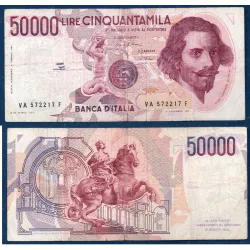 Italie P.113a, TB ecrit Billet de 50000 Lire 1984 Bernini