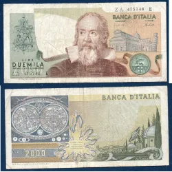 Italie P.103a, TB Billet de 2000 Lire 1973 Galileo