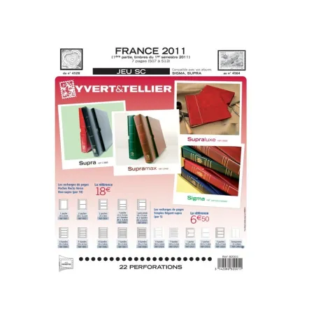 Bloc Hors abonnement : préimprimées feuilles avec pochettes SC Yvert et Tellier