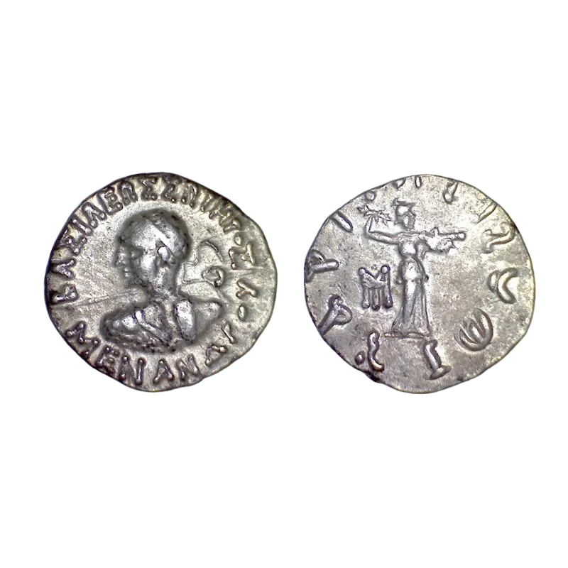 Bactriane, Menandre Drachme (-160 à -145) Buste à gauche avec lance