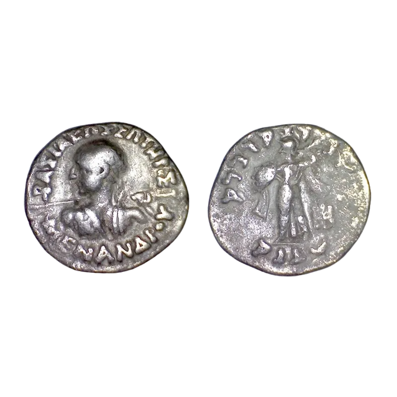 Bactriane, Menandre Drachme (-160 à -145) Buste à gauche avec lance