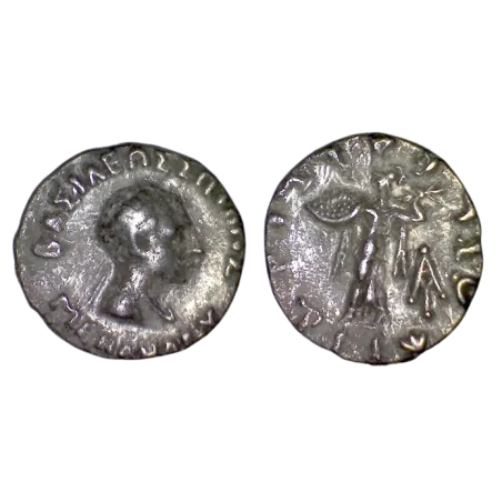 Bactriane, Menandre Drachme (-160 à -145) Buste à droite