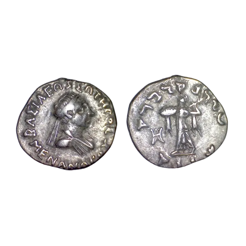 Bactriane, Menandre Drachme (-160 à -145) Buste à droite