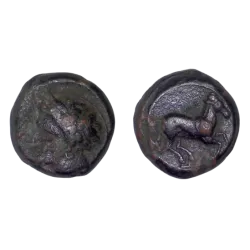 Sicile, Punic ou afrique Nord incertain Ae16 Cuivre (-375 à -350) Triptolemos