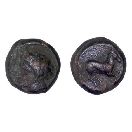 Sicile, Punic ou afrique Nord incertain Ae16 Cuivre (-375 à -350) Triptolemos